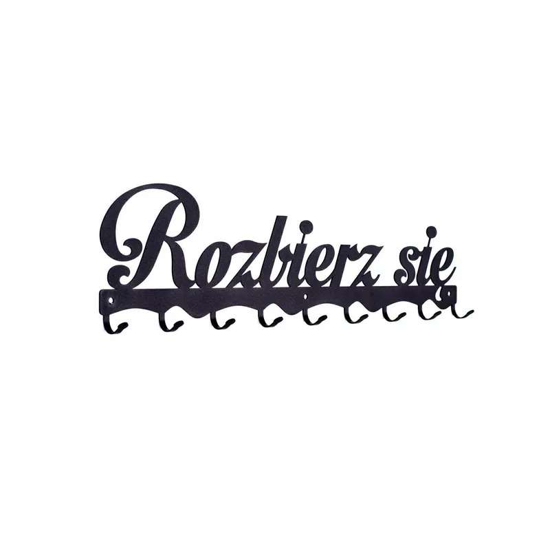 Wieszak Ścienny MEBLIVA Rozbierz Się Metal Industrialny - Czarny