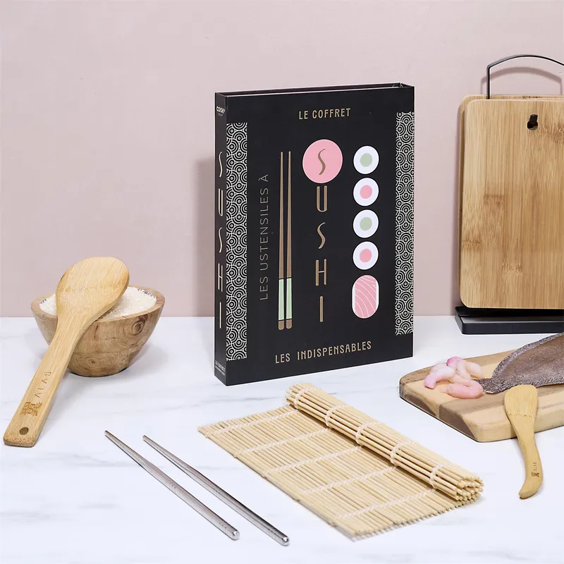 Zestaw Do Sushi MEBLIVA Le Coffret, Stal Nierdzewna I Bambus - Czarny
