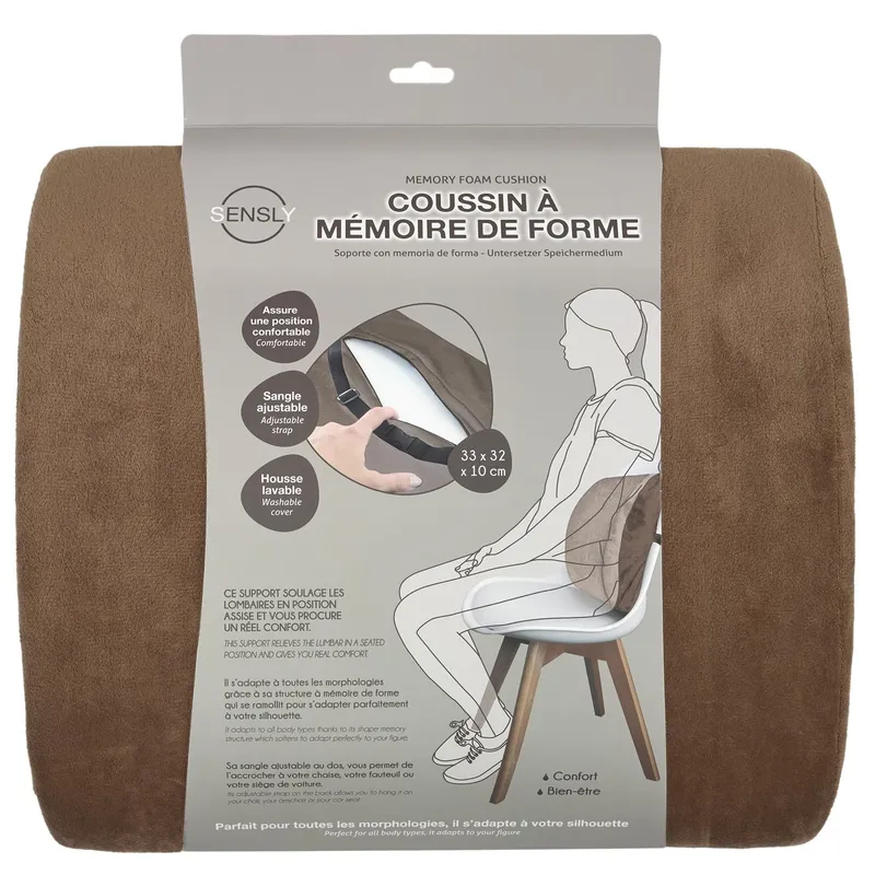 Poduszka Na Krzesło MEBLIVA Sensly Ergonomiczna 34,5x33 cm - Brązowa