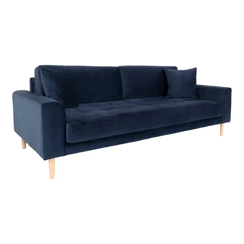 Sofa MEBLIVA Lido 3, Aksamit Skandynawski, 210 cm - Granatowa