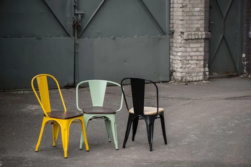 Krzesło MEBLIVA Paris Wood Drewno Sosnowe Metal - Czarny