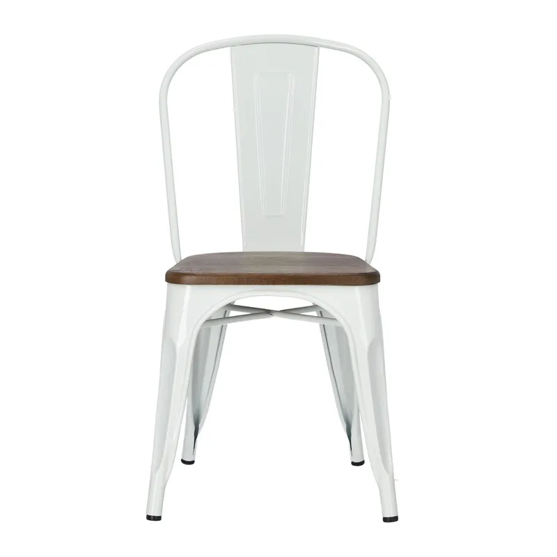 Krzesło MEBLIVA Paris Wood Drewno Sosnowe Metal - Biały