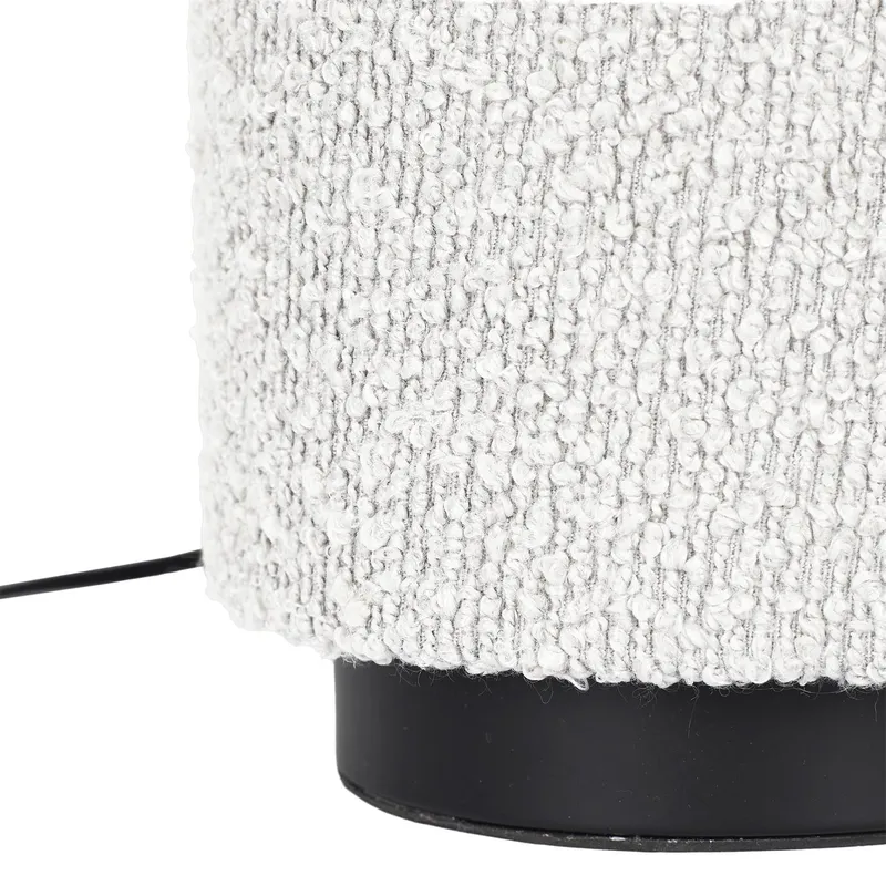 Lampa Stołowa MEBLIVA Z Kloszem Boucle, Skandynawska - Biała