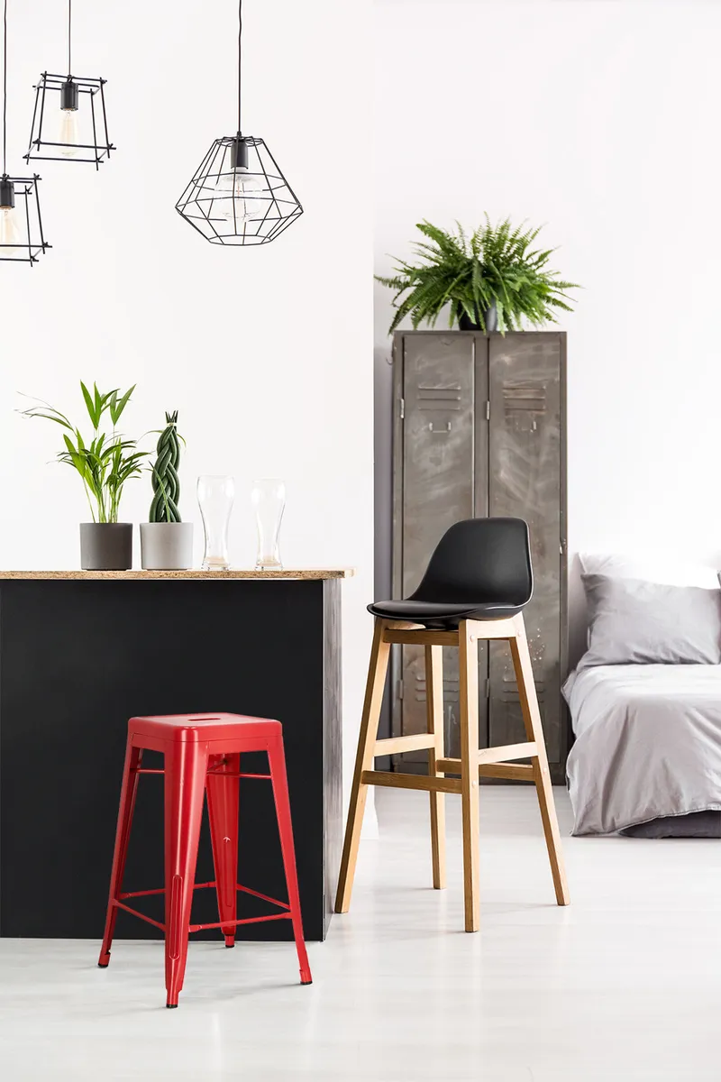 Hoker MEBLIVA Paris 66cm InspirowanyTolix - Czerwony