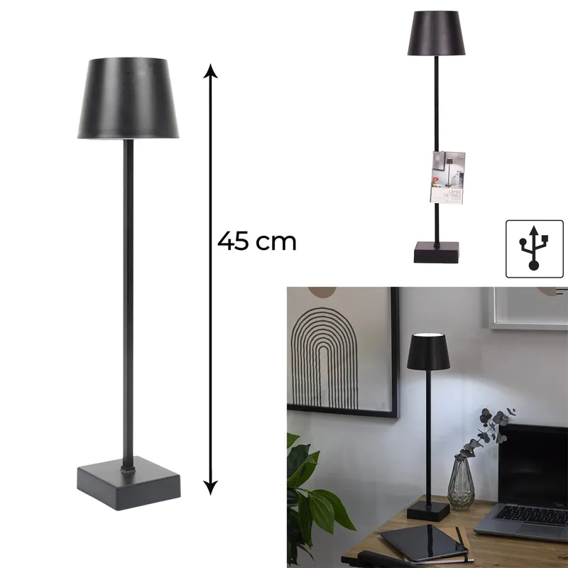 Lampka Biurkowa LED MEBLIVA Blanca, Minimalistyczna Z Ściemniaczem - Czarna