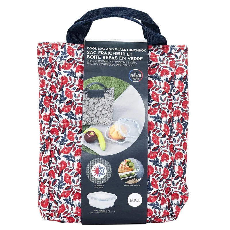 Zestaw Lunch Box I Torba Termiczna MEBLIVA - Czerwony