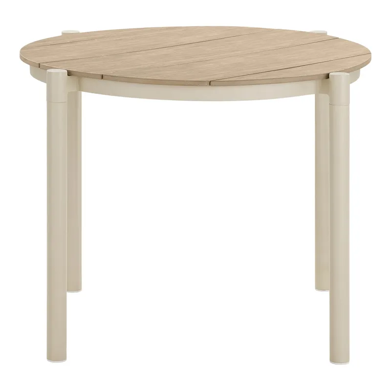 Stół MEBLIVA Abela Okrągły, Ceramika, 90cm - Piaskowy/Naturalny