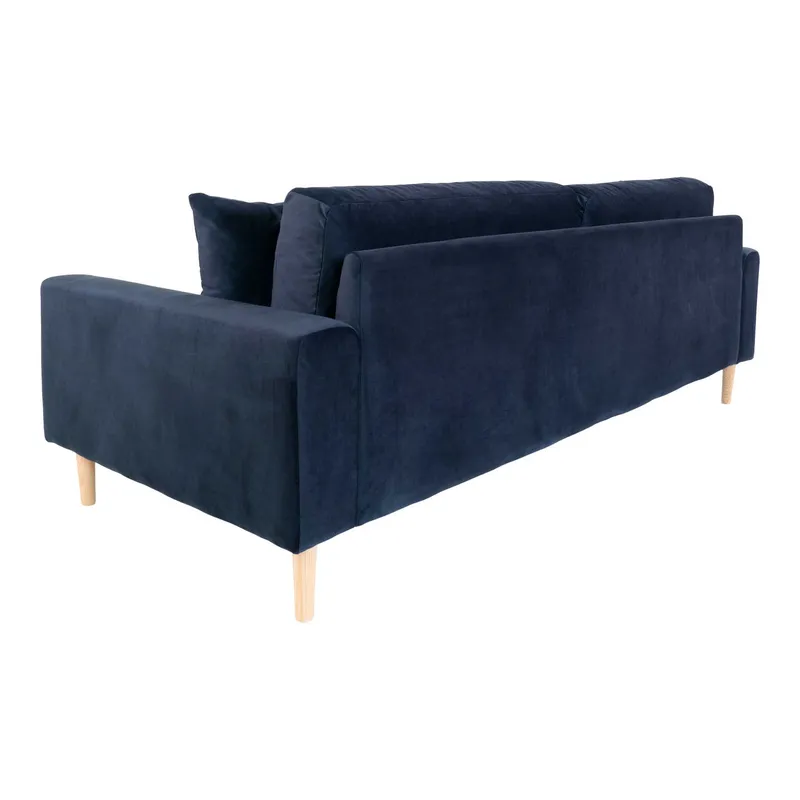 Sofa MEBLIVA Lido 3, Aksamit Skandynawski, 210 cm - Granatowa