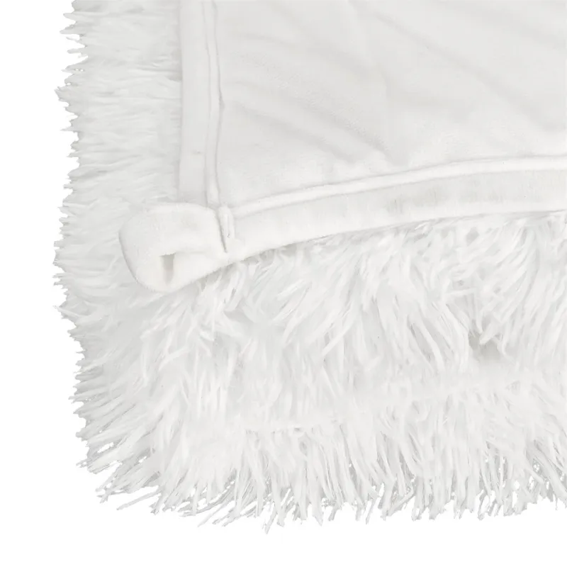 Koc Obciążeniowy MEBLIVA Furry 150x200cm Poliester - Biały