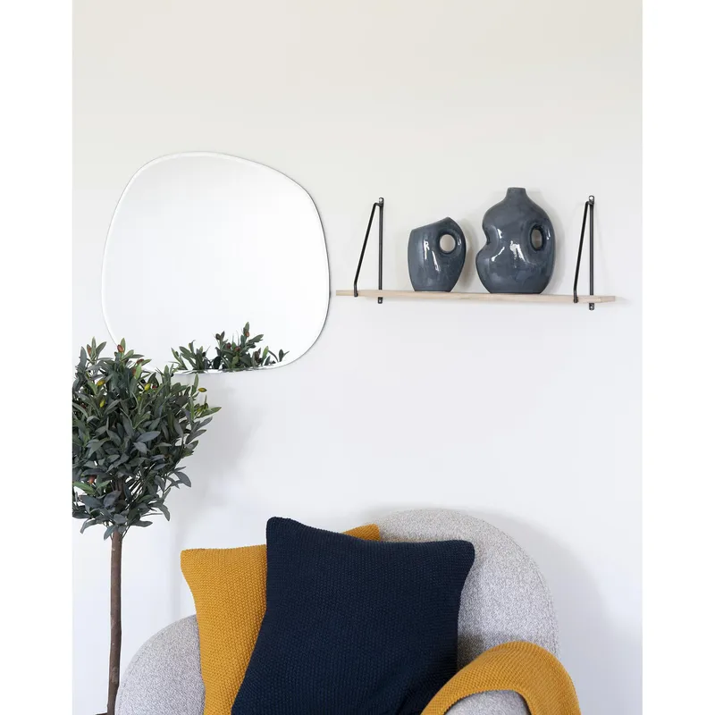 Półka Ścienna MEBLIVA Arnhem Drewno I Stal, 65 cm - Naturalna