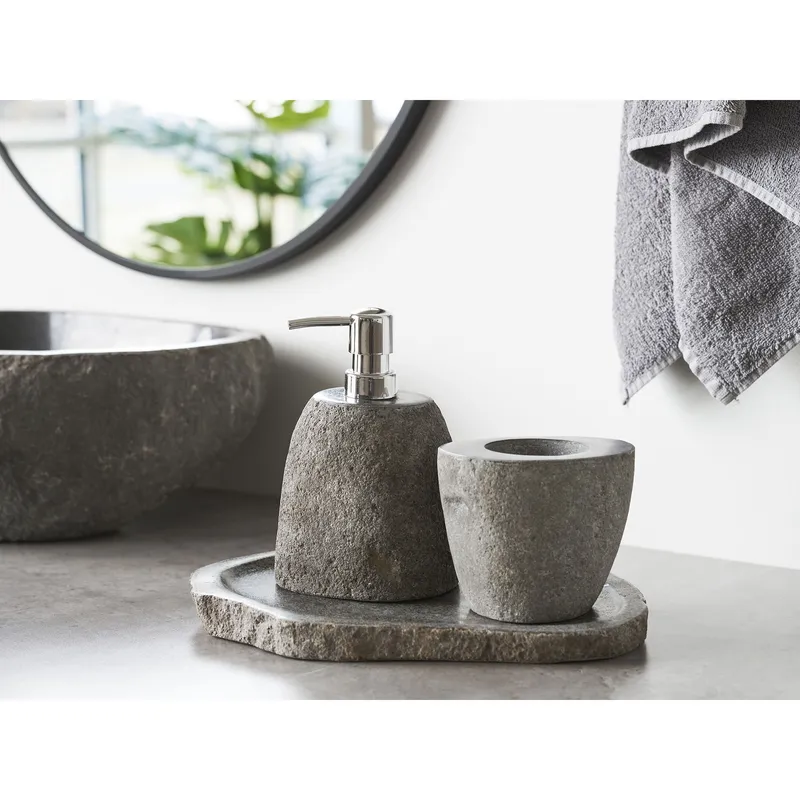 Taca MEBLIVA Gara Kamienna Owalna 30x25 cm - Naturalna