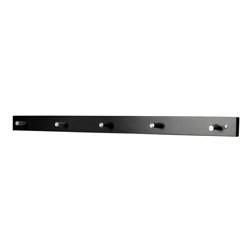 Wieszak Ścienny MEBLIVA Padova 70 cm, Metal Z 5 Haczykami - Czarny
