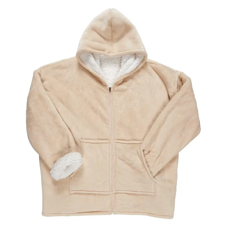 Bluza Ocieplana Rozpinana MEBLIVA Snuddie, Poliester 385g/m² - Beżowa