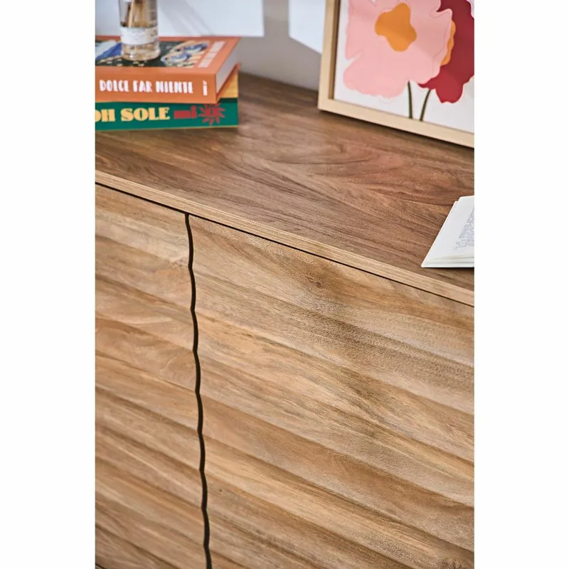 Komoda MEBLIVA Celia 80 cm MDF Frezowana - Naturalna