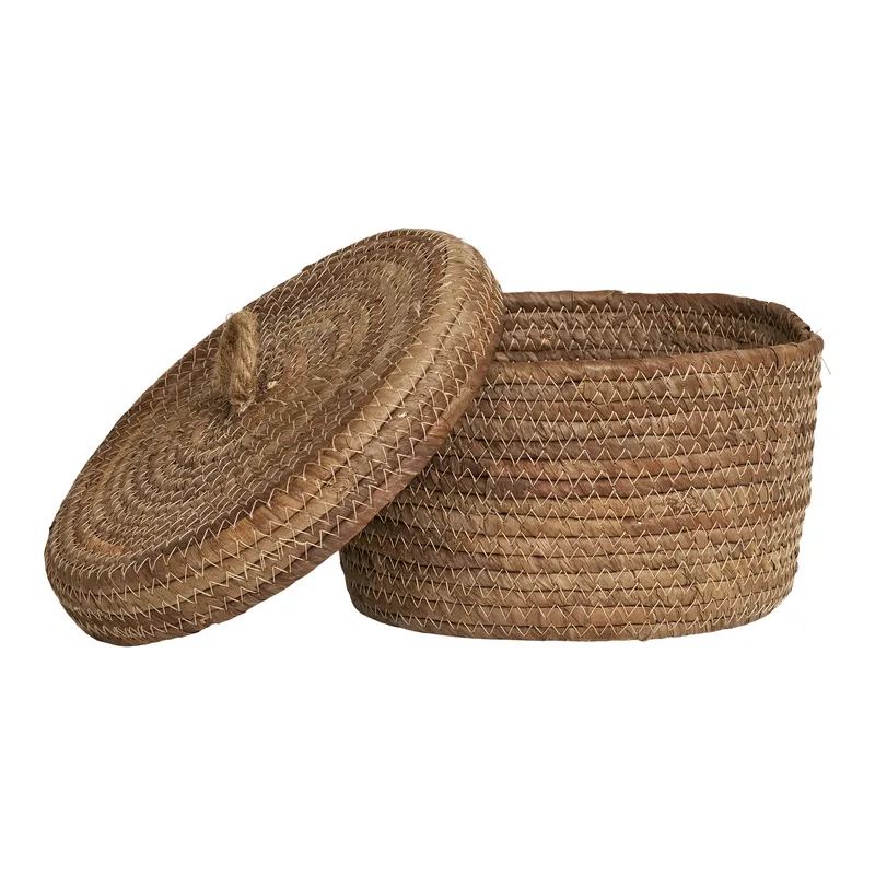 Zestaw 2 Koszy MEBLIVA Desio Włókno Naturalne Boho - Naturalny