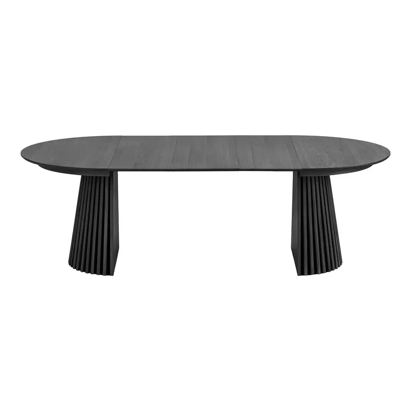 Stół Rozkładany MEBLIVA Osaka Drewno, Okrągły 120/240 cm - Czarny Dąb