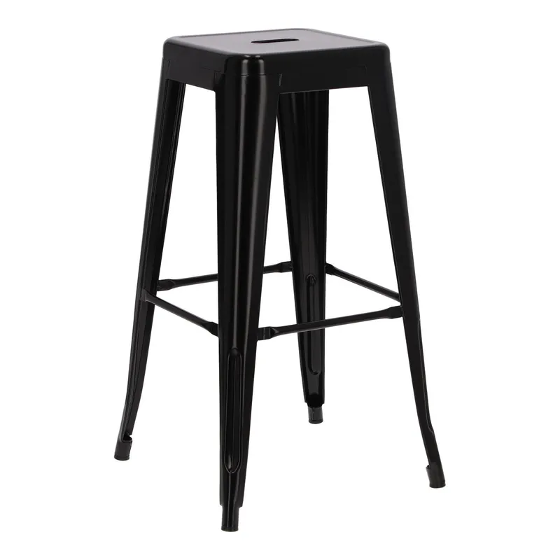 Hoker Barowy MEBLIVA Paris 75cm, Metal Nowoczesny - Czarny