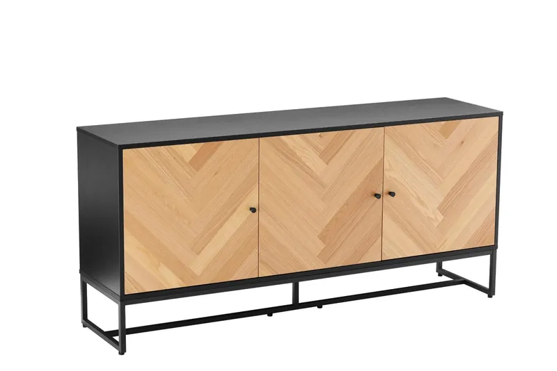 Komoda MEBLIVA Clar 160 cm, MDF, Skandynawska - Czarny