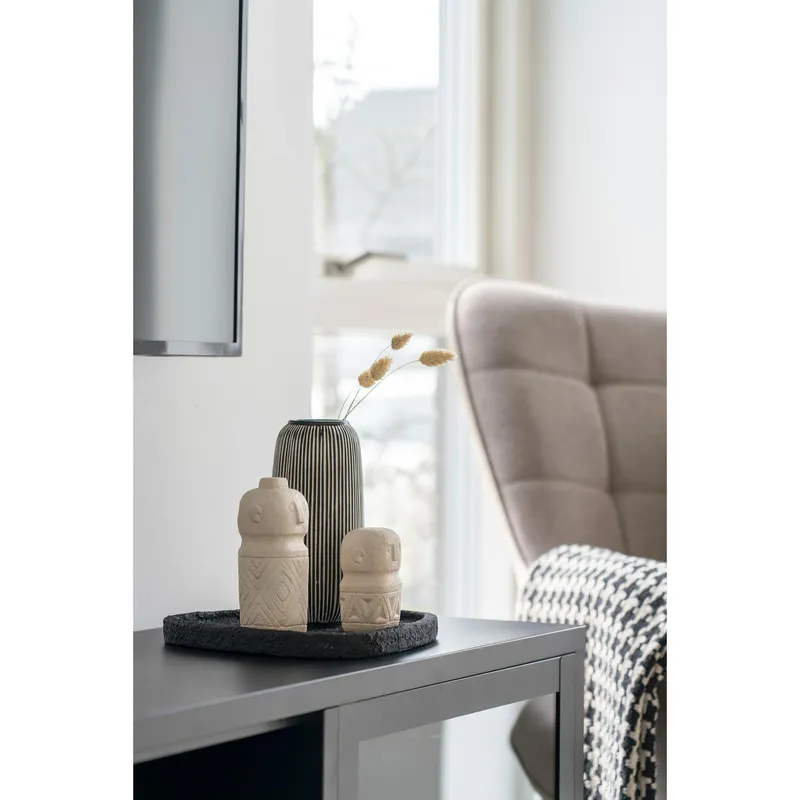Taca Dekoracyjna MEBLIVA Cement Owalny 26,5x26cm - Czarny