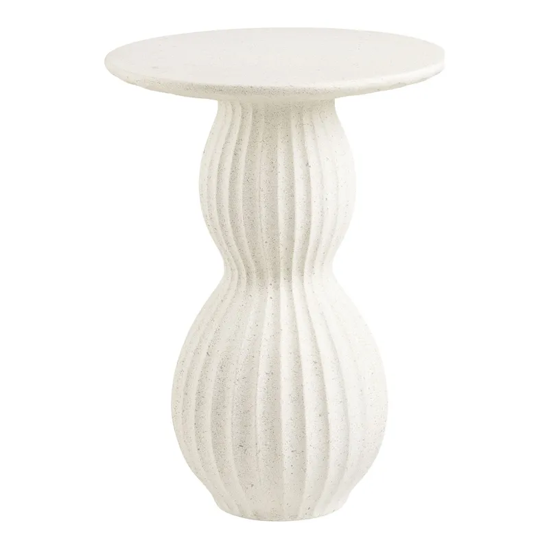 Stolik Kawowy MEBLIVA Newtown Cement Okrągły 40 cm - Biały