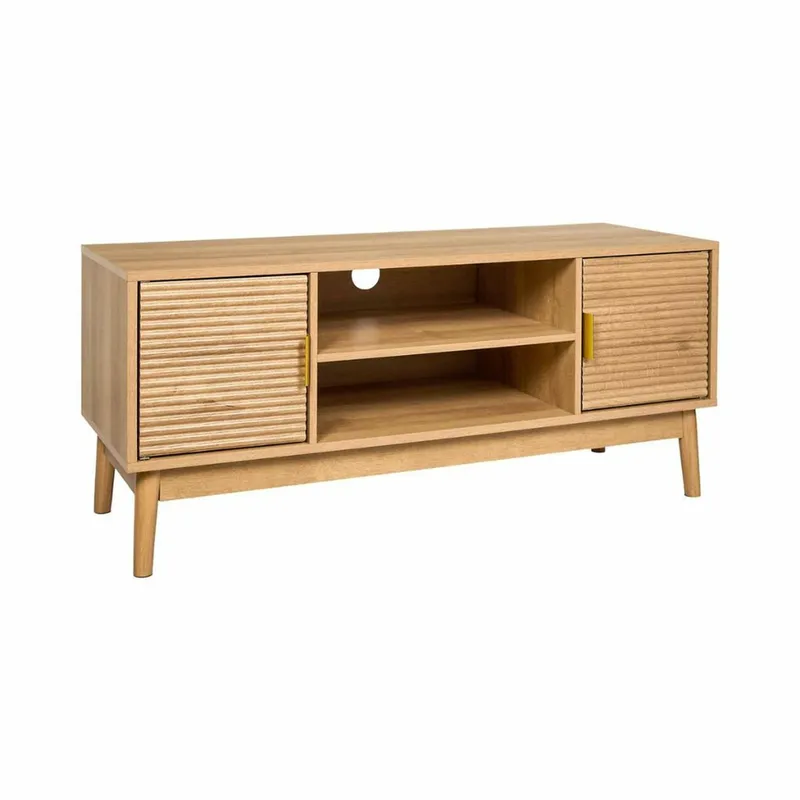 Szafka RTV MEBLIVA Tiphaine 110 cm, MDF, Japandi - Naturalna