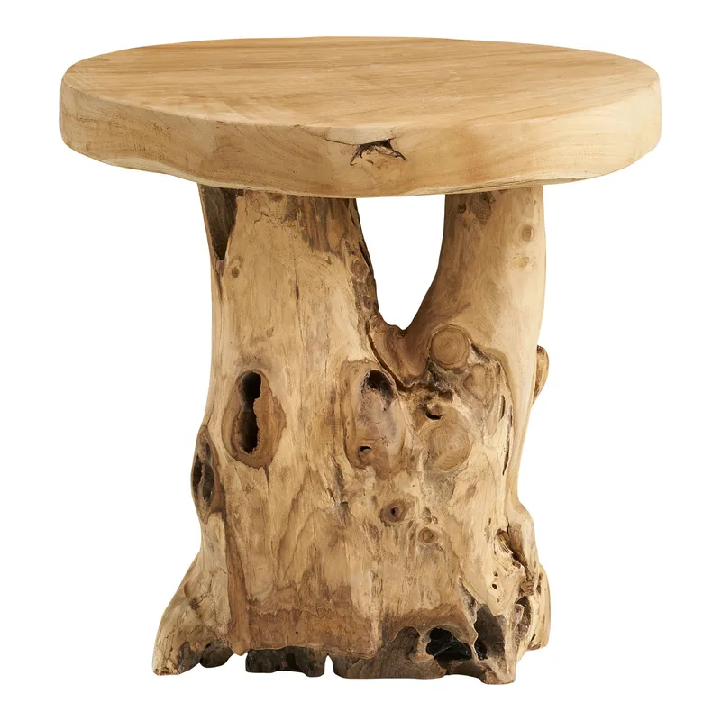 Stolik Kawowy MEBLIVA Palena Drewno Tekowe 40 cm - Naturalny