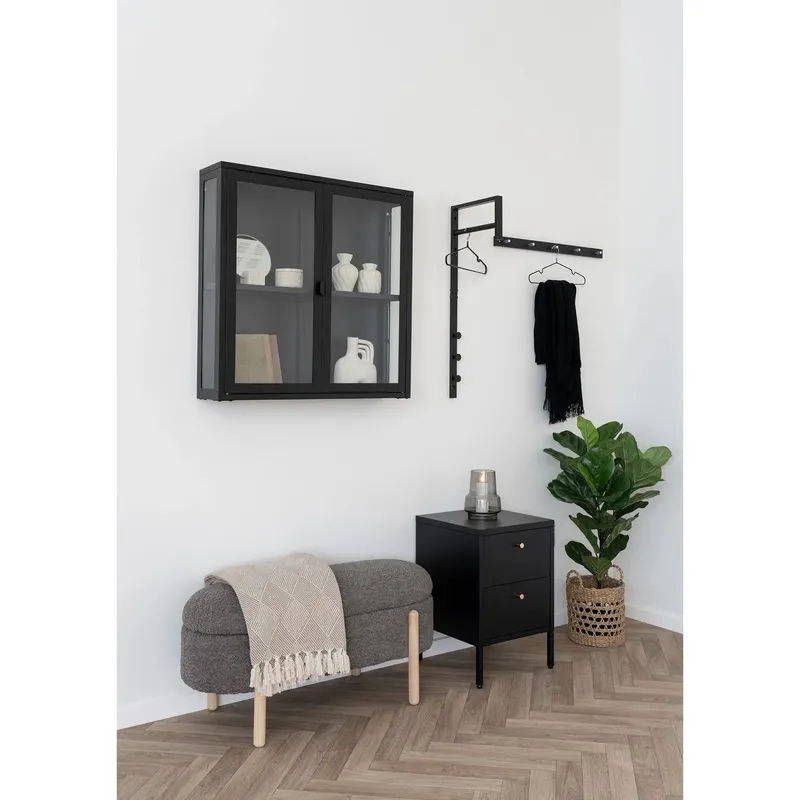 Wieszak Ścienny MEBLIVA Trento, Metalowy 82 cm - Czarny