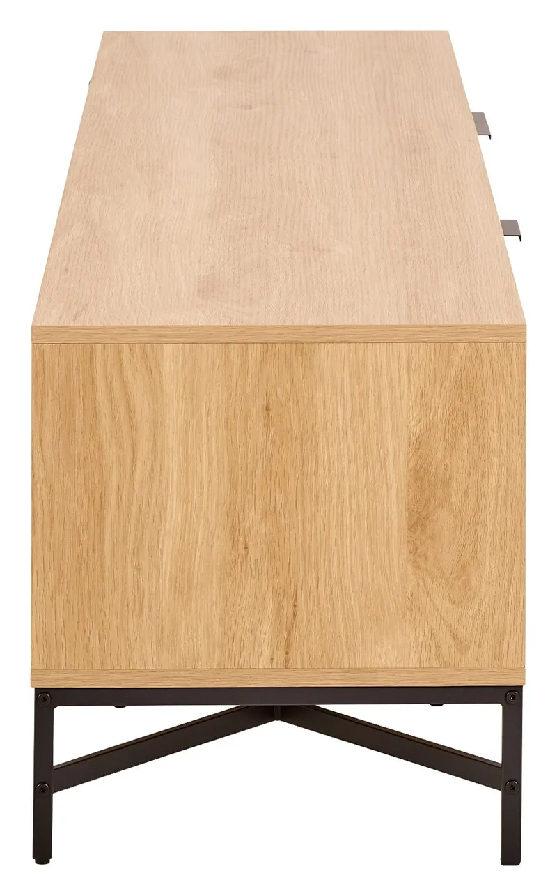 Szafka RTV MEBLIVA Jaipur Dąb - Nowoczesna, 176,4 cm - Czarny