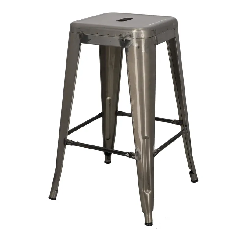 Hoker Barowy MEBLIVA Paris 66cm Metal Nowoczesny - Czarny