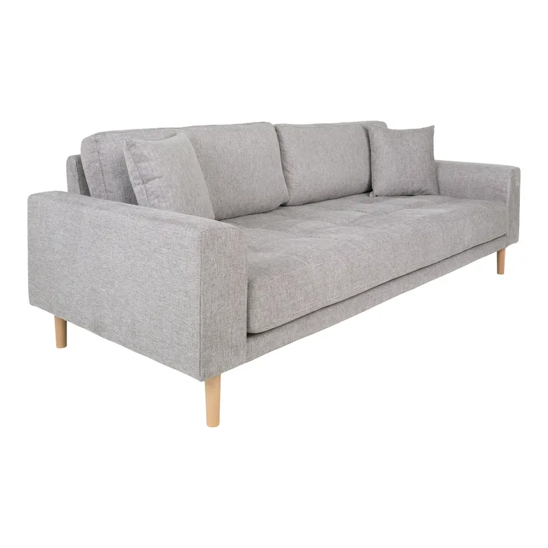 Sofa MEBLIVA Lido 3-OSOBOWA, Poliester, Skandynawska - Szara