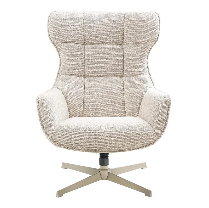 Fotel Biurowy MEBLIVA Turin, Nowoczesny Design, Boucle - Biały