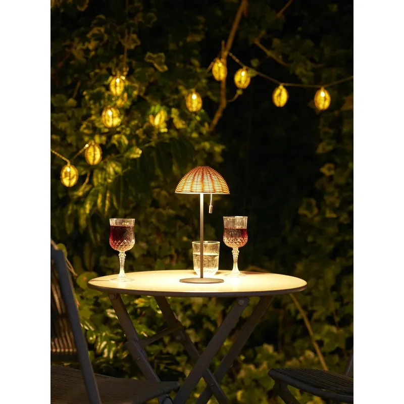 Lampka Stołowa MEBLIVA Wigan LED, Boho, Naturalny - Czarny
