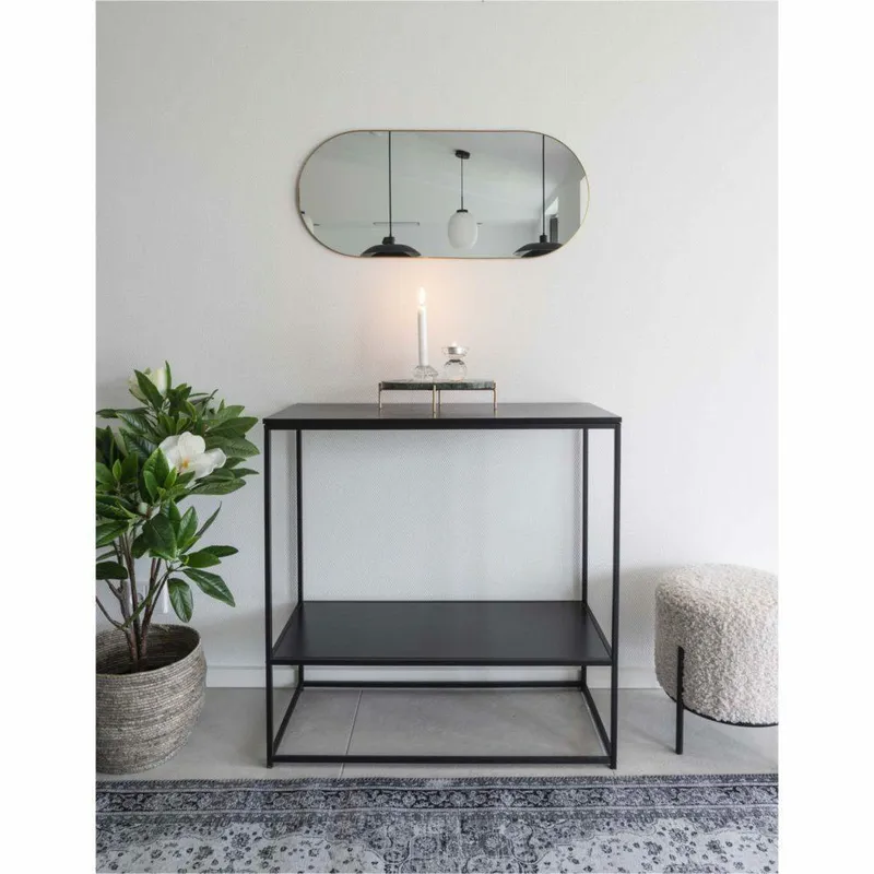Lustro Jersey MEBLIVA Owalne, Skandynawskie, 80x35 cm - Złoty