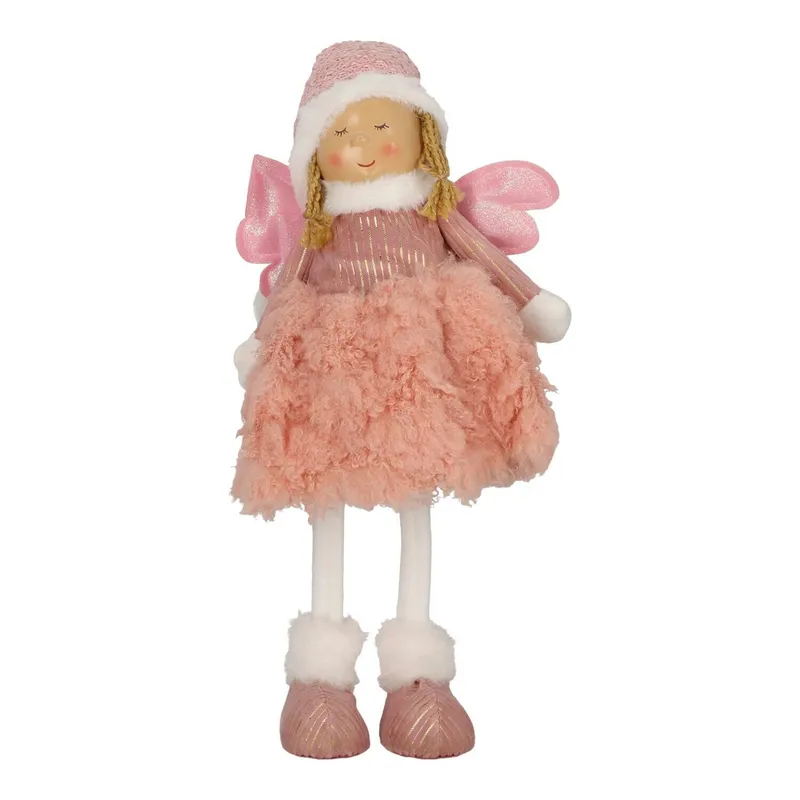 Figurka Dekoracyjna MEBLIVA Aniołek LED, Nowoczesny Styl, 69 cm - Różowy
