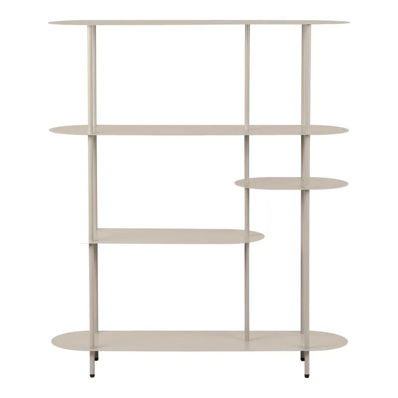 Regał MEBLIVA Rieti 5 Półek Metal Asymetryczny 139 cm - Piaskowy