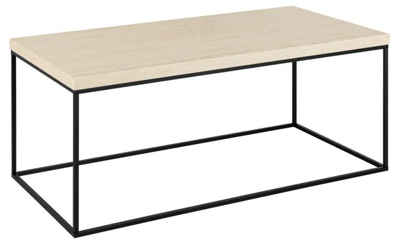 Stolik Kawowy MEBLIVA Barossa 110x55cm, Trawertyn - Czarny