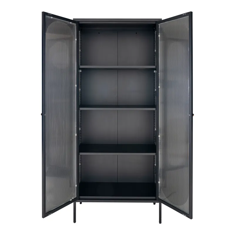 Gablota MEBLIVA Adelaide 180cm Metal Nowoczesna - Czarna