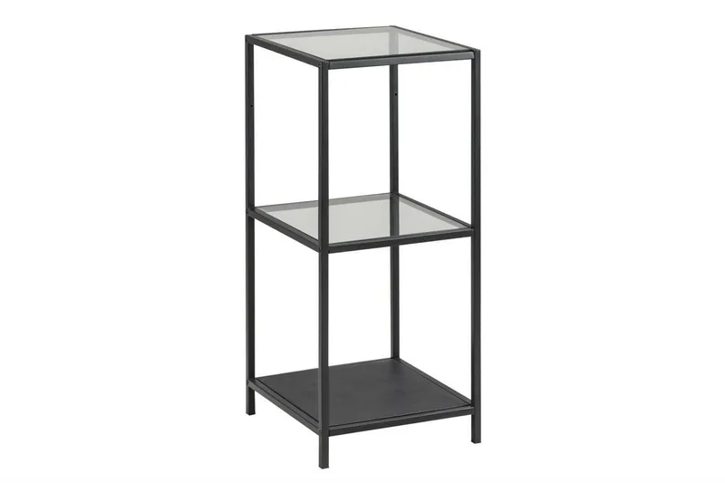 Szafka MEBLIVA Seaford II Nowoczesna MDF/Metal/Szkło - Czarna