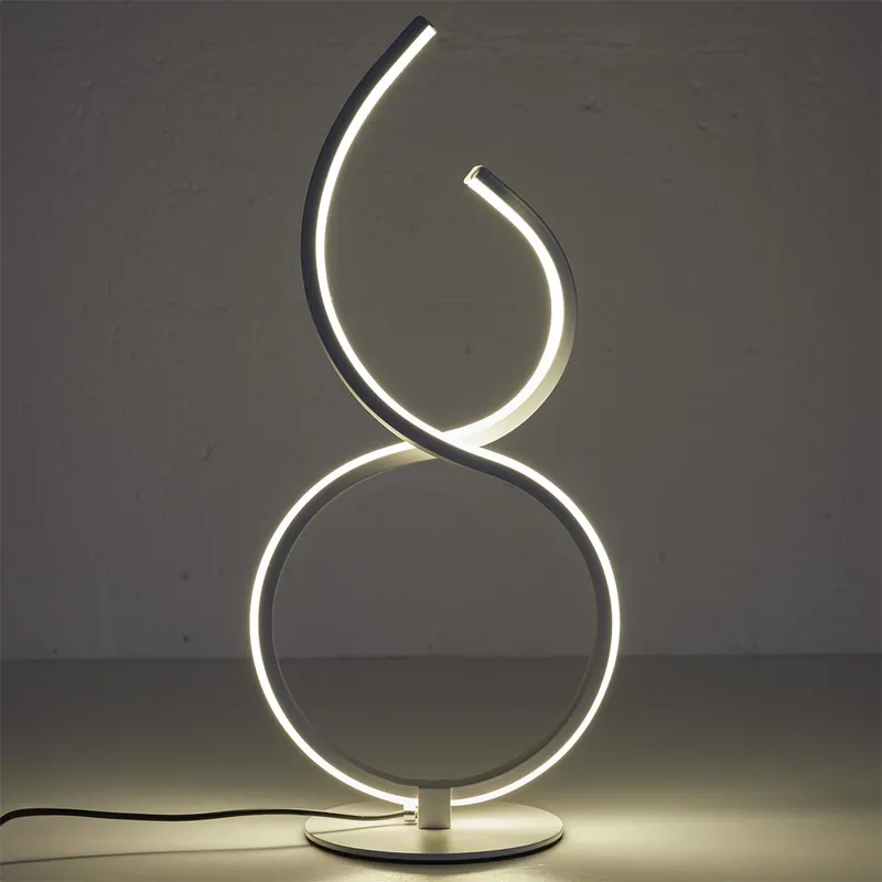 Lampa Stołowa MEBLIVA LED 36 cm Aluminiowa - Biała