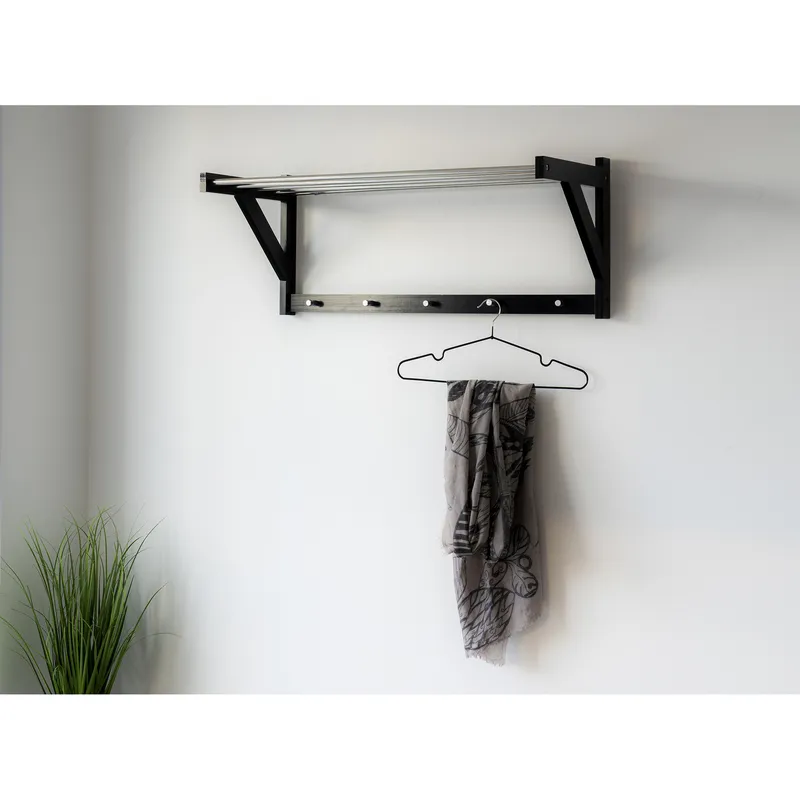 Wieszaki Do Szafy MEBLIVA Messa Metal 41cm Nowoczesne - Czarny
