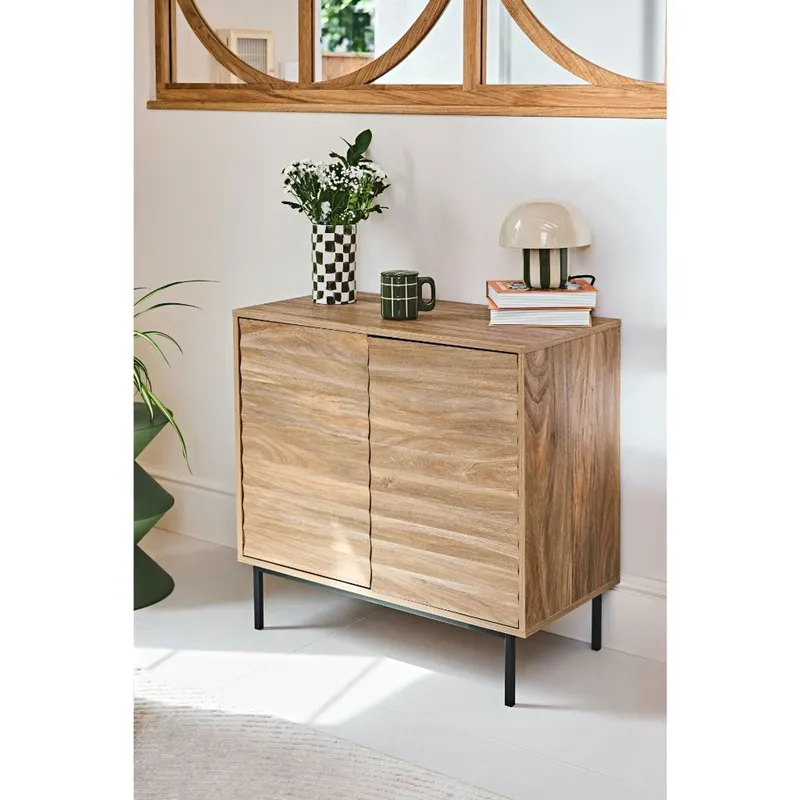 Komoda MEBLIVA Celia 80 cm MDF Frezowana - Naturalna