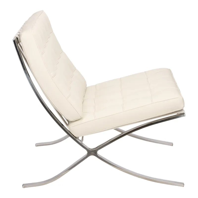 Fotel MEBLIVA BA1 Skóra Naturalna Minimalistyczny Design - Biały