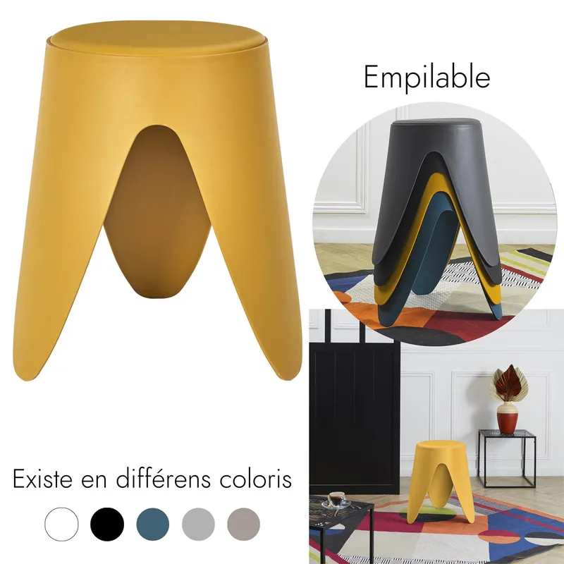 Stołek MEBLIVA Eve, Ekoskóra, Nowoczesny Design - Żółty