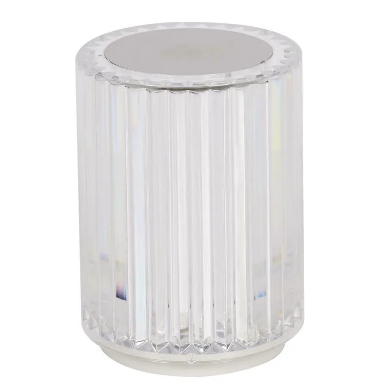 Lampka Stołowa MEBLIVA Cryształowa LED, 12 cm, Klasyczna - Biała