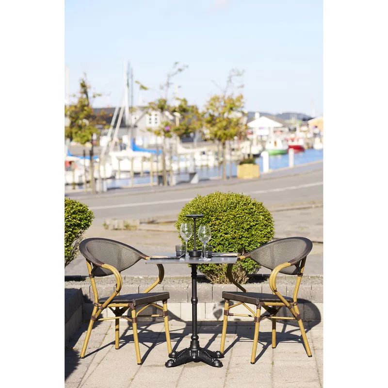 Stół Bistro MEBLIVA 60x60 cm, Marmur Glamour - Szary