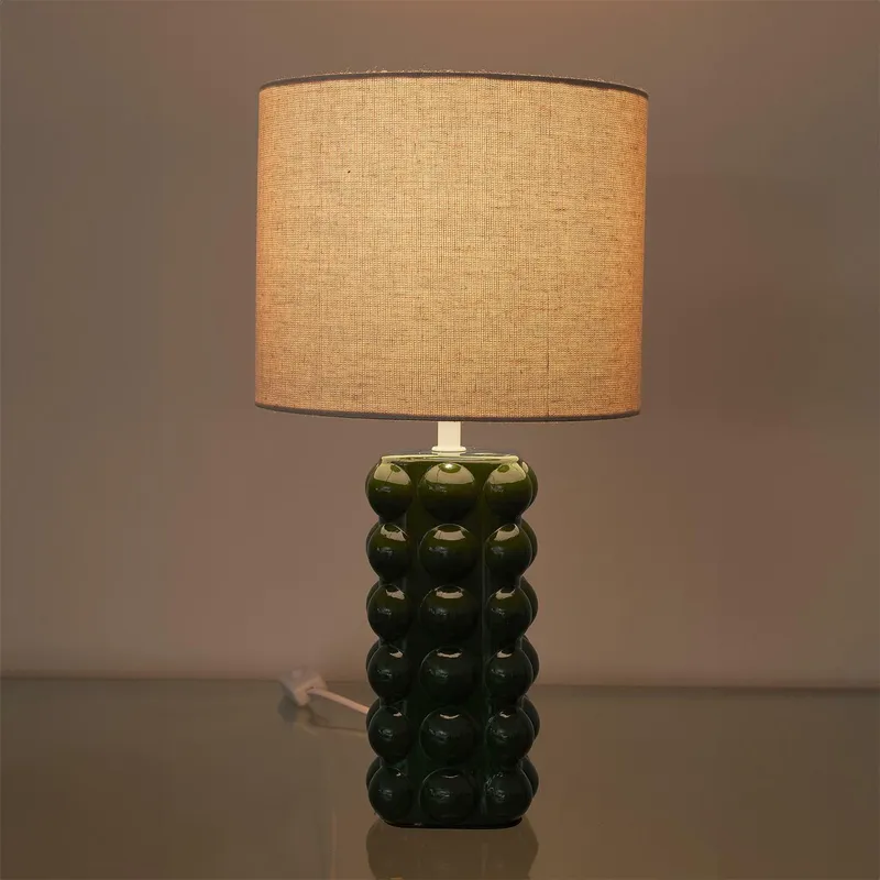 Lampka Stołowa MEBLIVA Ramil Ceramiczna, 40 cm - Zielona