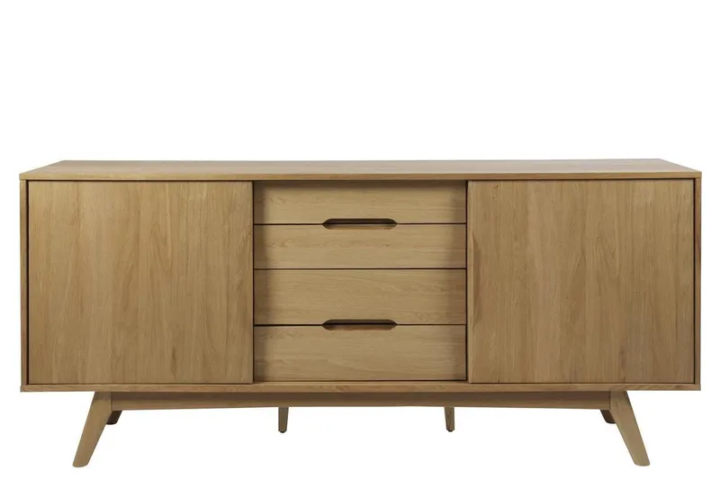 Komoda MEBLIVA Marte Drewniana Naturalna 180 cm Z Szufladami - Naturalny
