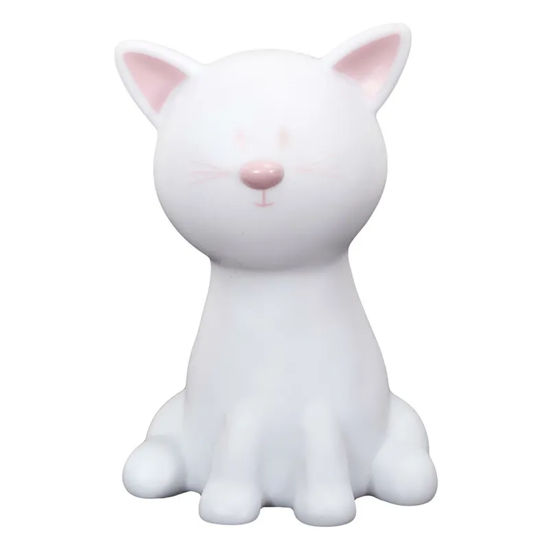 Lampka Stołowa MEBLIVA Cat Night Nowoczesna, Tworzywo Sztuczne - Biała