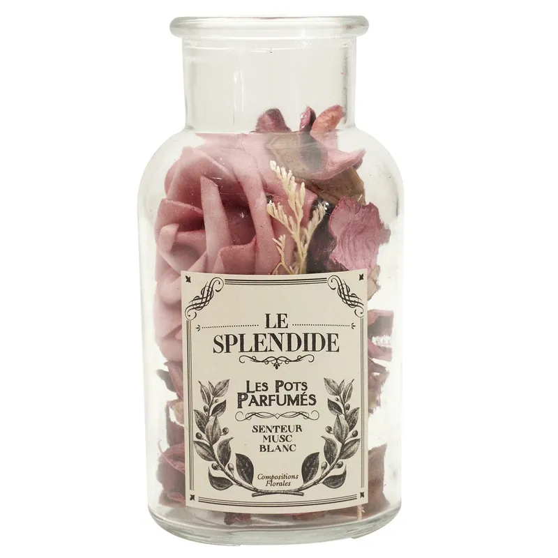 Szklany Słój MEBLIVA 12cm Z Pot Pourri - Różowy