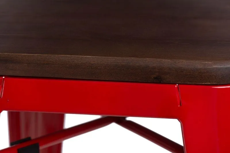 Hoker Barowy MEBLIVA Paris Wood 75cm Drewno Nowoczesny - Czerwony